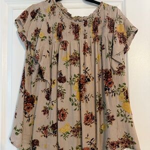Maurices Floral Blouse with Earthy Tones